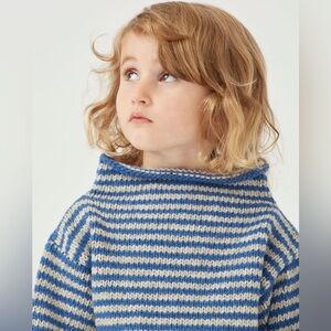 New Babaa No6 Sweater in Blue Stripe Size 4